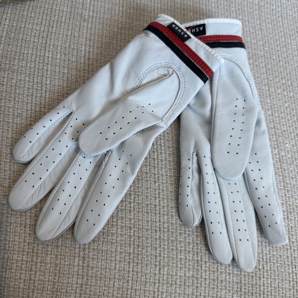 New Asher Leather Golf Gloves (Pair). Womens M White Resort Sports Grip - Picture 3 of 4